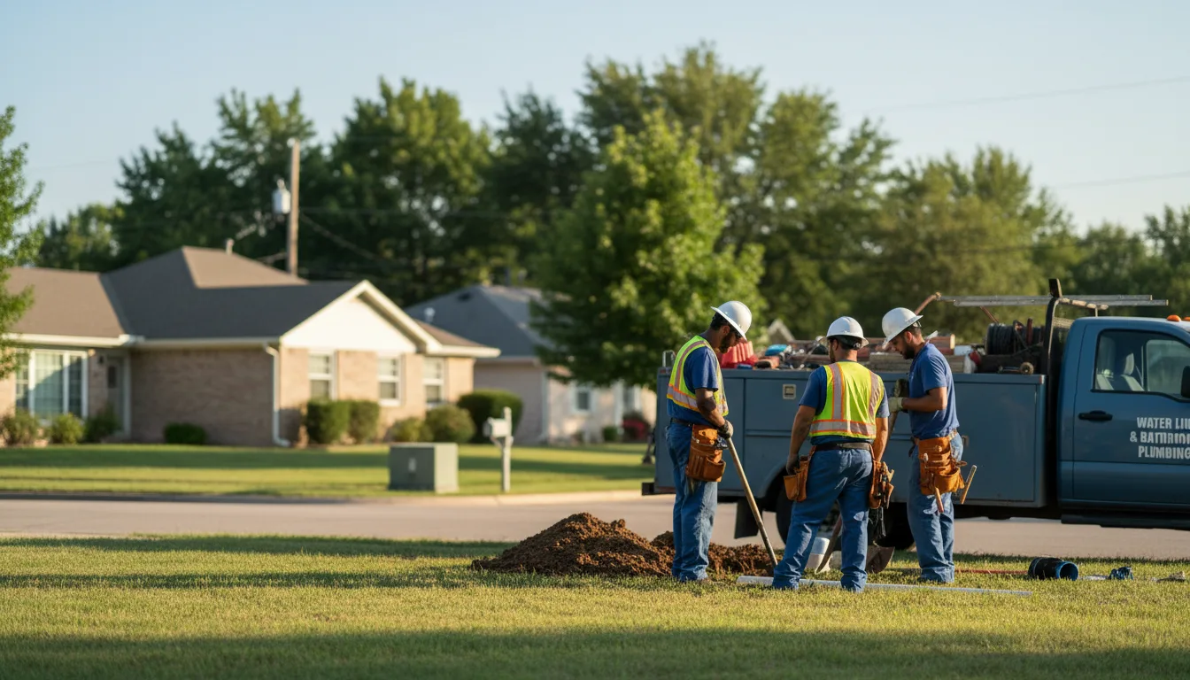 Residential water line and bathroom plumbing service in Medford, NY